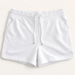 NWOT Lauren Ralph Lauren White Knit Drawstring Shorts XXL Cotton Casual Sporty